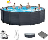 Graphite Gray Panel Pool Set 4.78X1.24Mt.